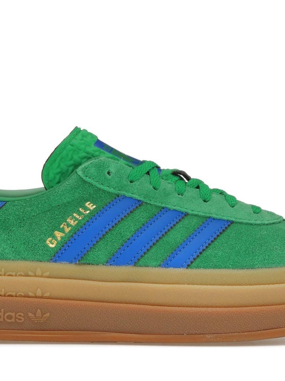 adidas Gazelle Bold Green Blue Gum Suede Sneakers with Blue Stripes NWT - Picture 6 of 9